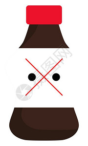 照片显示一瓶以棕色矢量彩绘画或插图形式表示的危险饮料图片