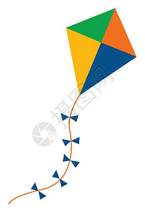 彩色的风筝卡通彩色风筝矢量插图插画