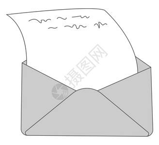 信封中有灰色矢量颜图画或插的字母图片