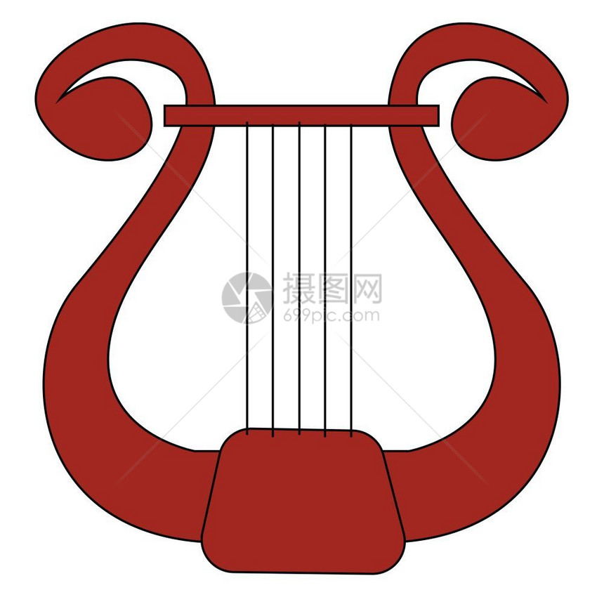 一种梨形的弯曲乐器有五弦通常用彩虹弹奏提供或制作旋律矢量彩色绘画或插图的歌曲图片