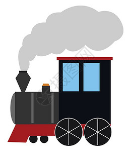 了不起的你旨在载客的铁路运输是一种滚动尾随烟雾以红色黄和黑矢量彩绘画或插图等颜色旅行插画