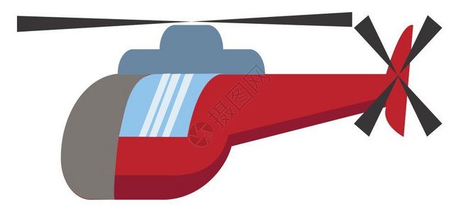 红色直升机图片