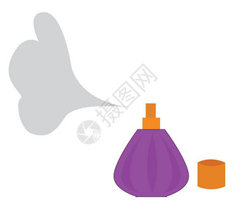 卡通紫色香水瓶矢量设计插图图片