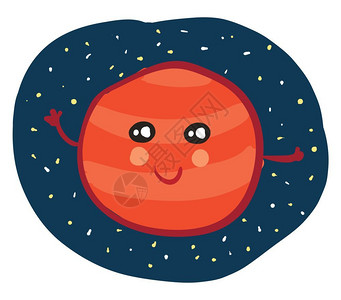 星球设计卡通红色星球矢量设计插图插画