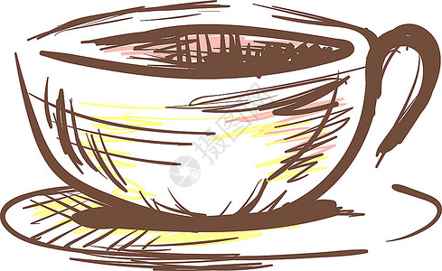 卡通手绘咖啡杯矢量设计插图图片