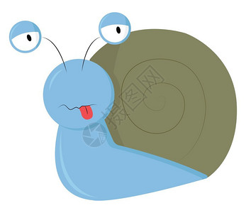 鼻涕虫卡通可爱的蜗牛插画