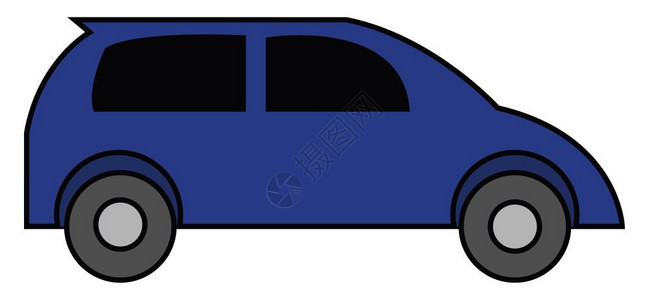 蓝色汽车矢量说明图背景图片