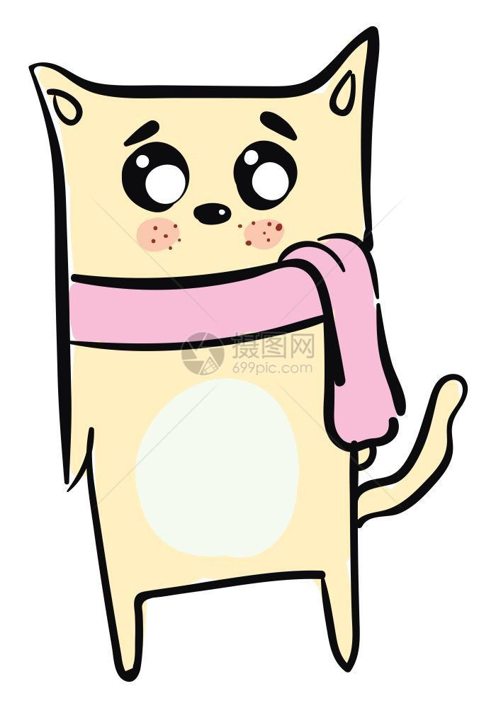戴粉色围巾的凯蒂图片