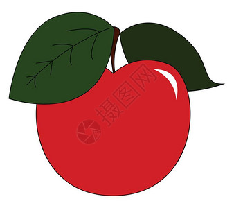 卡通红色苹果矢量设计插图图片
