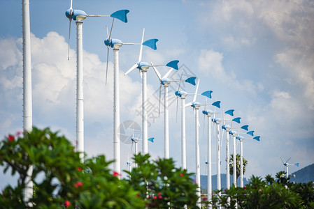 风力涡轮机的生态动力概念图片