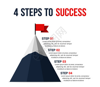 那根拉山4成功信息地理领导力动机概念矢量eps10插图等步骤插画