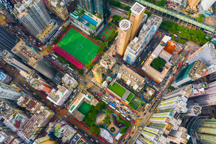 香港市中心国共和金融区亚洲智能城市的商业中心午的天梯和高楼现代建筑图片