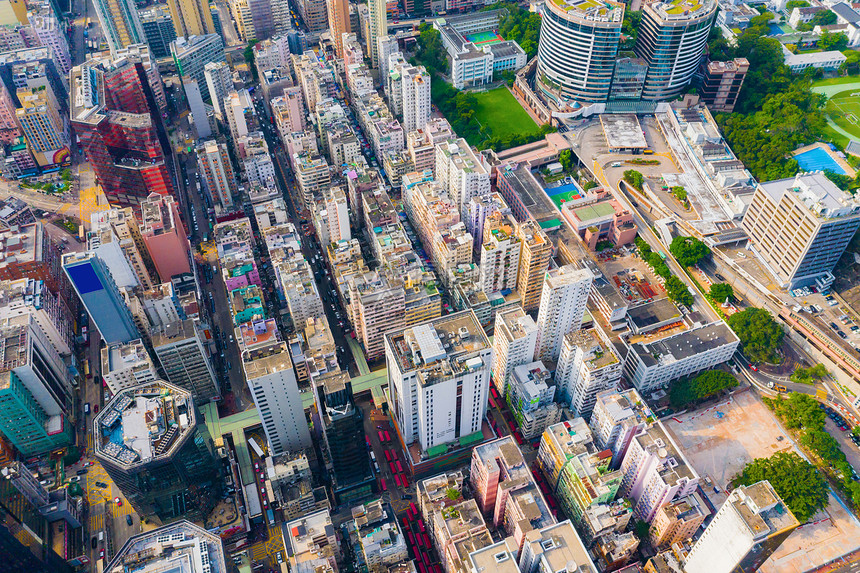 香港市中心国共和金融区亚洲智能城市的商业中心午的天梯和高楼现代建筑图片