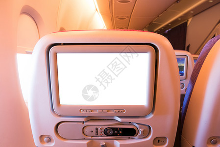 飞机电视素材客机内的座位监视器背景