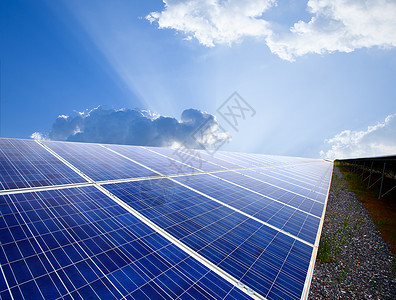 绿色能源太阳电池农场背景