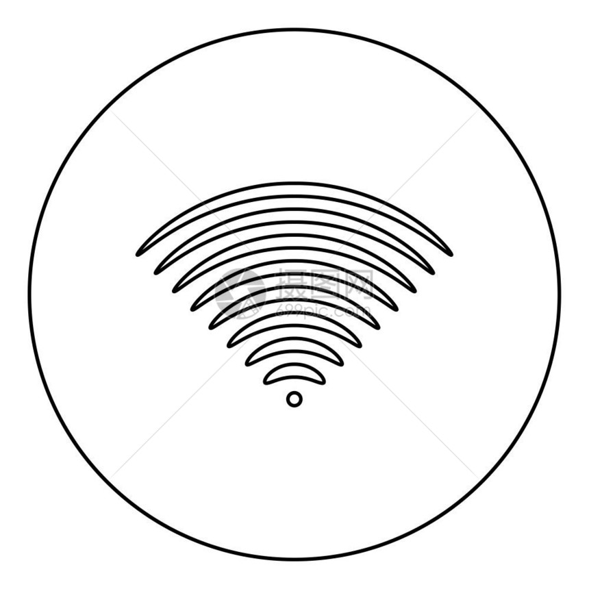 圆形黑色矢量显示平板风格简单图像无线电波声音信号圆形黑色矢量显示平板风格图像图片