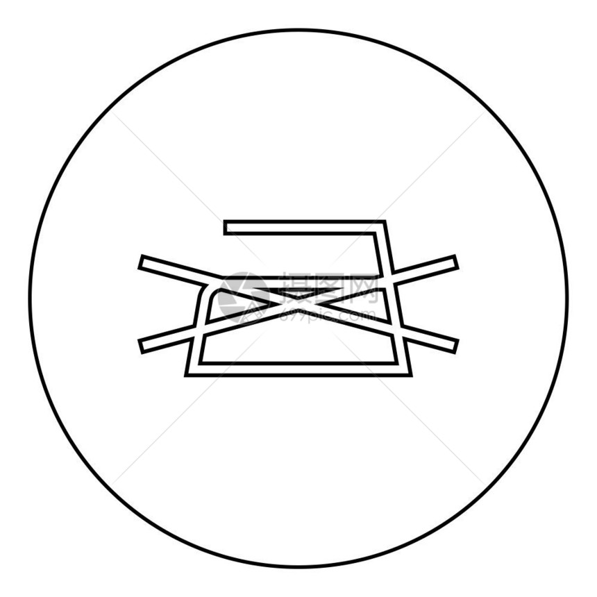 禁止的加压不允许在环形圆黑色矢量显示平板风格简单图像中使用衣物护理符号清洗概念不允许在圆形黑色矢量显示平板风格图像中使用衣物护理图片