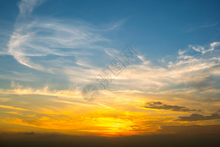 夏季日落天空背景图片