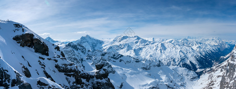 瑞士蒂特利斯山夏季全景高清图片