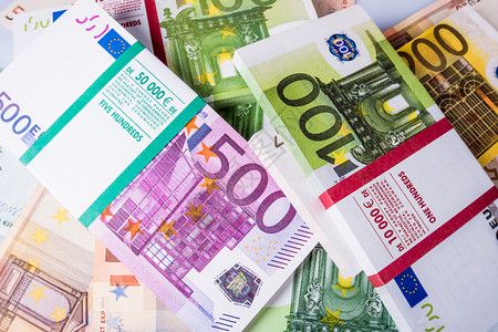 欧元现金背景钞票图片