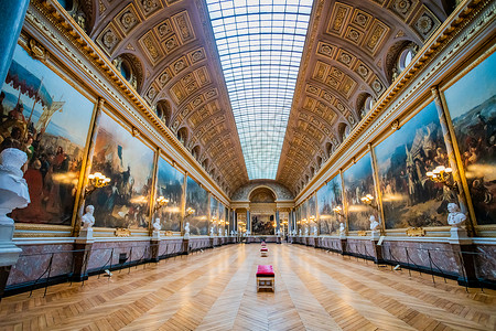 博物馆大厅VERSAILES法国2月14日08年月4日凡尔赛城堡内宫自197年以来就被列入教科文组织世界遗产名录背景