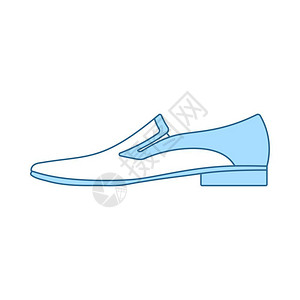 橡胶鞋底薄线和蓝色填充设计矢量说明插画