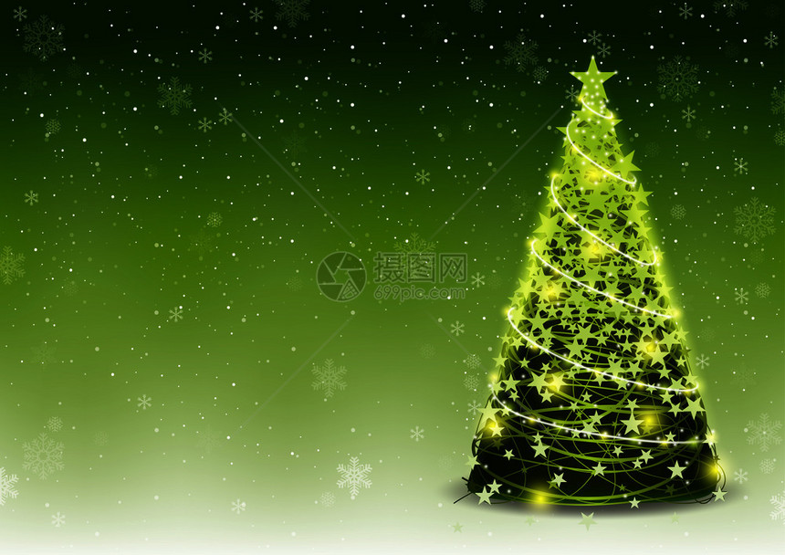 绿色圣诞树背景图片
