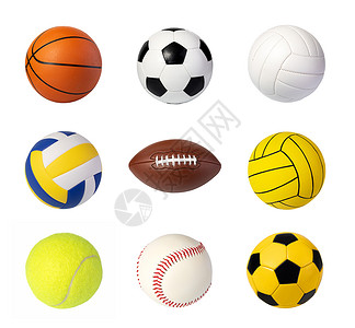排球素材背景白上隔离的运动球背景