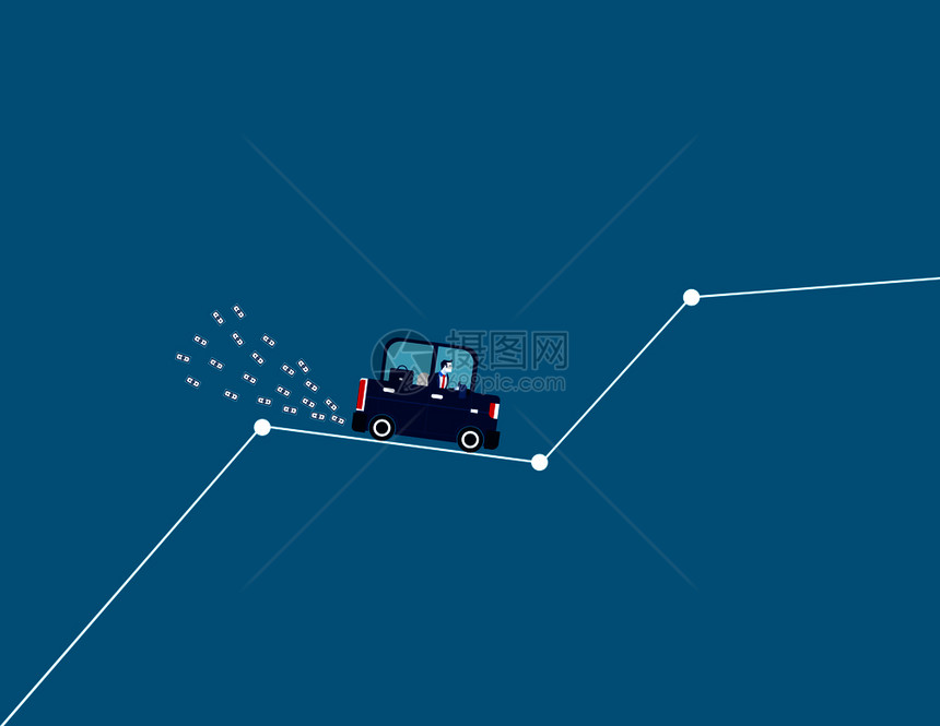 商人驾汽车排气产生资金概念图图片