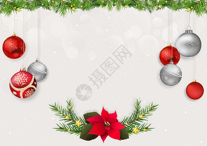 圣诞节背景带有X马球和装饰图片