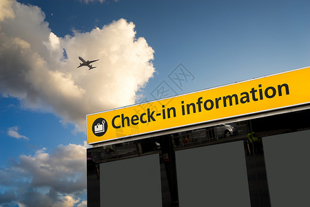 机场出入境信息标志高清图片