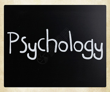 rsquorsquuoPsychlogy黑板上白粉笔手写的单词背景