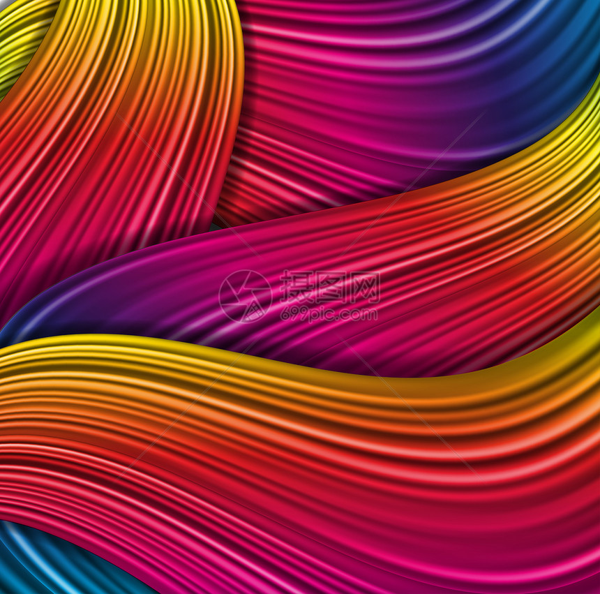 彩虹矢量抽象图案波彩装饰图片