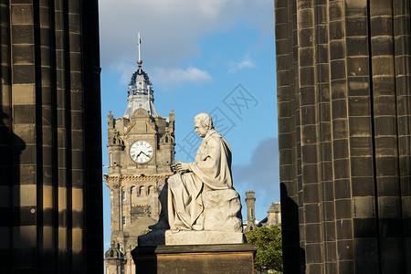 氏族斯科特WalterScott纪念碑爱丁堡苏格兰联合王国背景