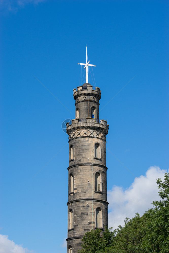 Nelsons纪念碑和联合王国爱丁堡图片