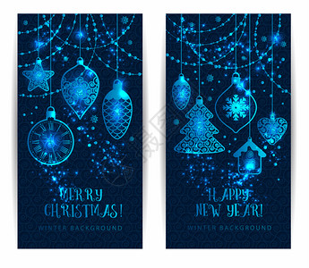 圣诞玩具深蓝色背景假日标语深蓝色背景的圣诞玩具高清图片