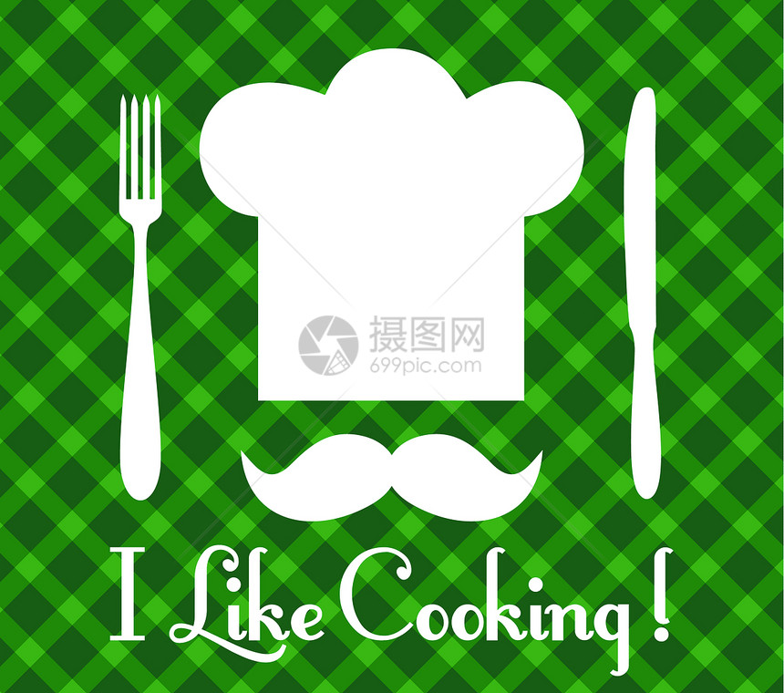 厨房工具的图标餐厅背景厨房图标绿色工具集图片