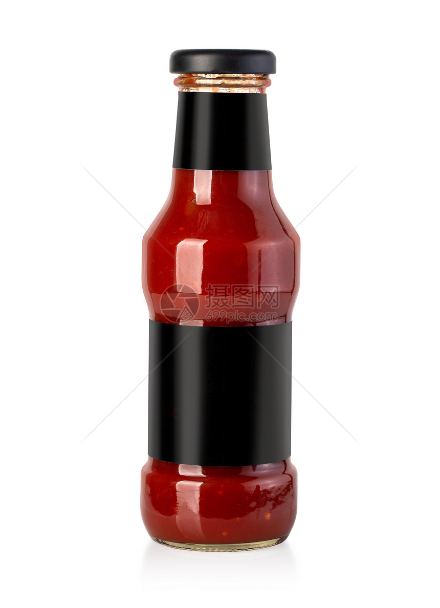 玻璃番茄酱瓶用剪切路隔绝图片