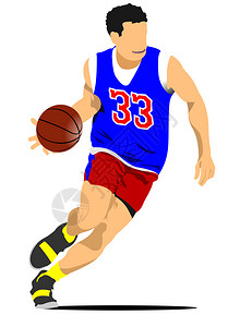 篮球运动员矢量插图背景图片