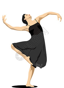 现代舞蹈矢量插图图片