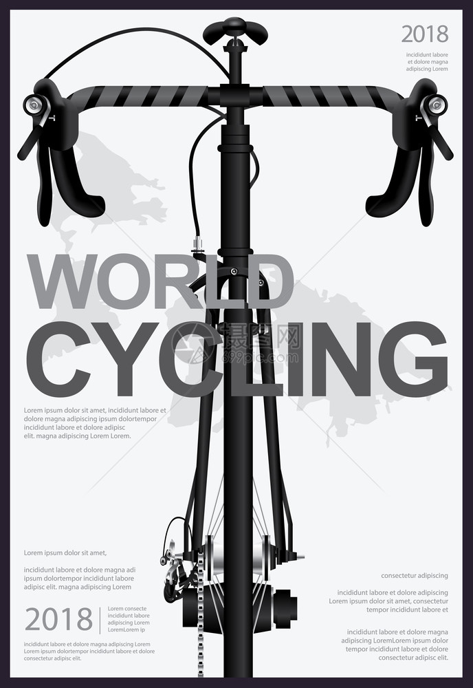 自行车招贴插画图片