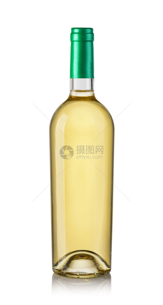 在白背景上孤立的葡萄酒瓶图片