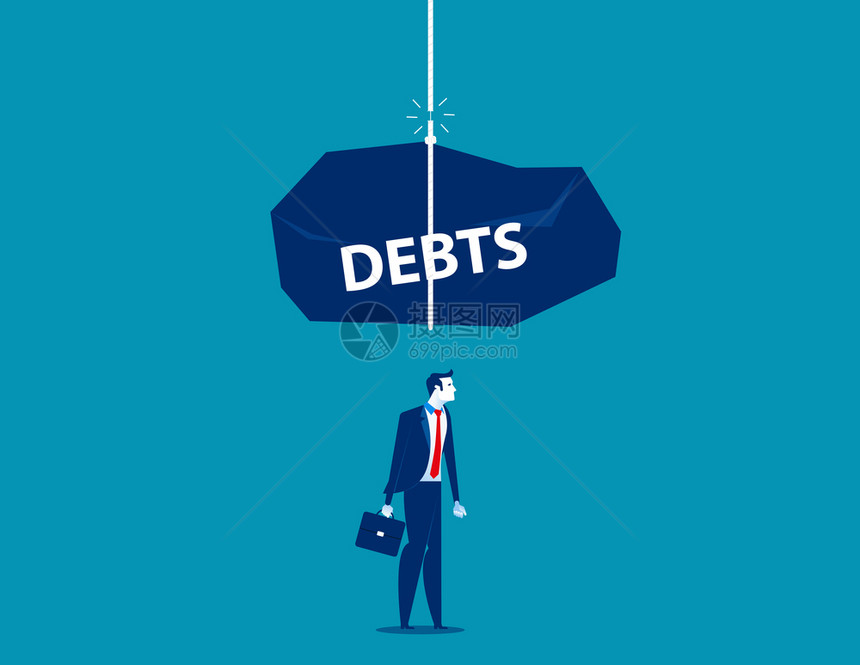 商业的债务比额由业承担概念业矢量说明图片