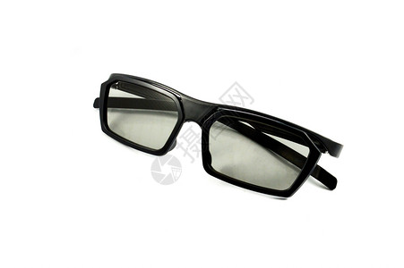 在电影院看时背眼镜在白色景3D眼镜上被隔绝图片