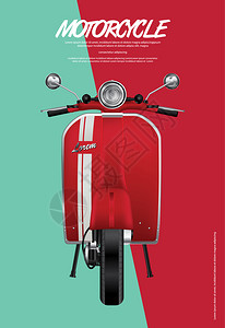 高速路牌广告红色摩托车矢量说明插画