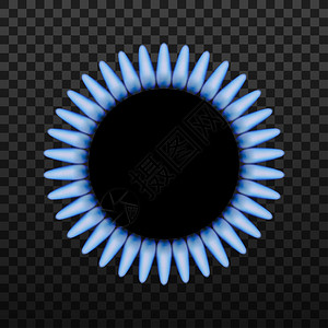 丁烷气黑底有蓝火焰的燃气器环矢量库存说明黑底有蓝火焰的燃气器环矢量库存说明插画