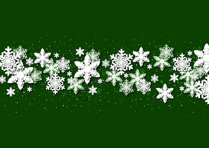 绿色圣诞背景有纸雪花图片