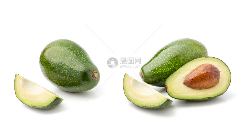 Avocado孤立在白色背景上图片