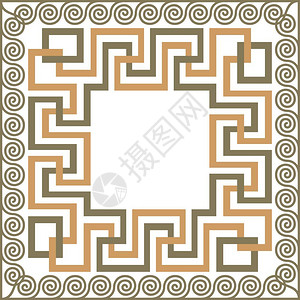 矢量传统古代方形希腊装饰图片
