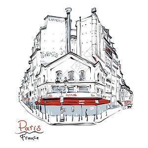 典型的法国巴黎咖啡馆典型的法国巴黎典型的之家背景图片